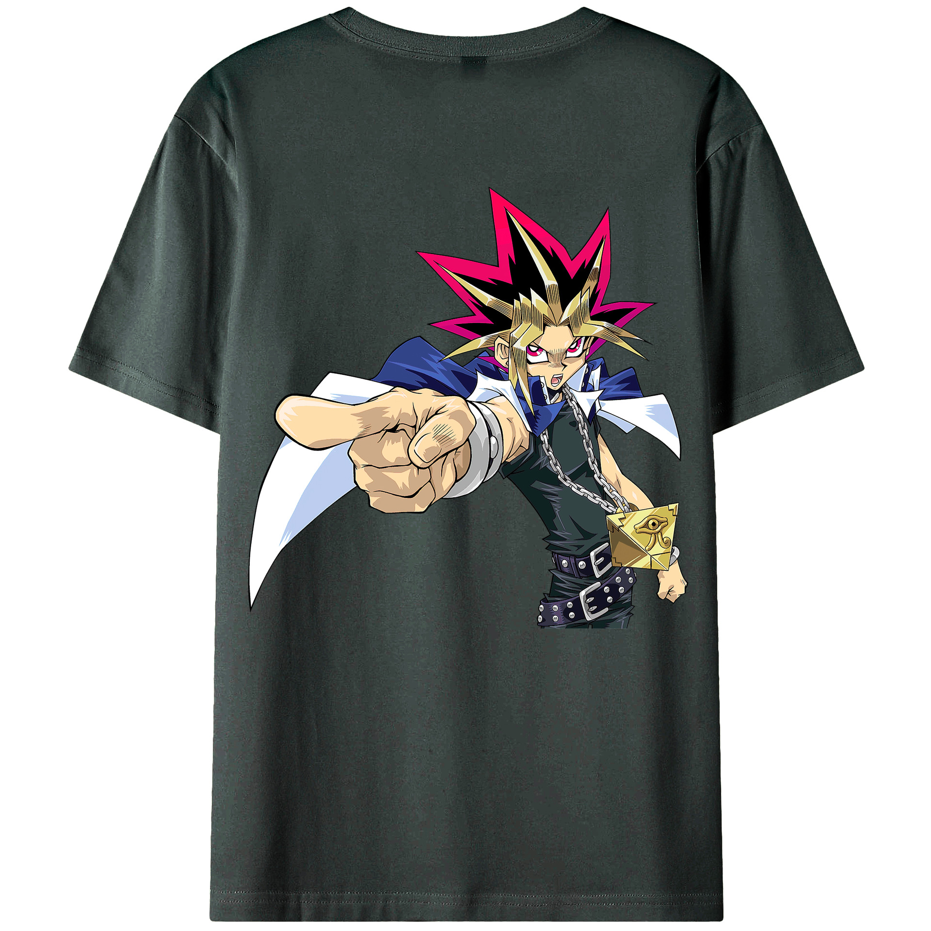 （画像用） 遊☆戯☆王 Yu-Gi-Oh! 綿100％ メンズ半袖Tシャツ（バックプリント） 通気性